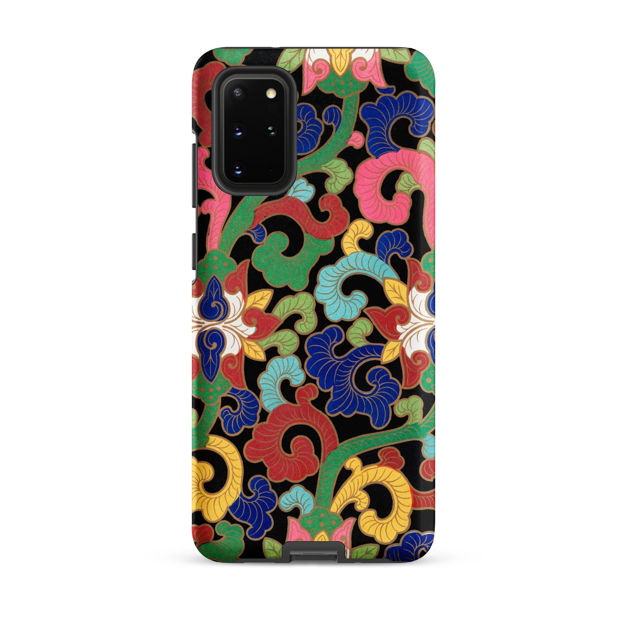Rainbow Botanicals Owen Jones Samsung Case, Galaxy S20 Plus / Matte, Black Smartphone Case Colorful Floral Scroll Pattern