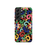 Rainbow Botanicals - Owen Jones Samsung Case, Galaxy S22 / Matte, Smartphone Case Vibrant Multicolored Floral Scrollwork Pattern Black