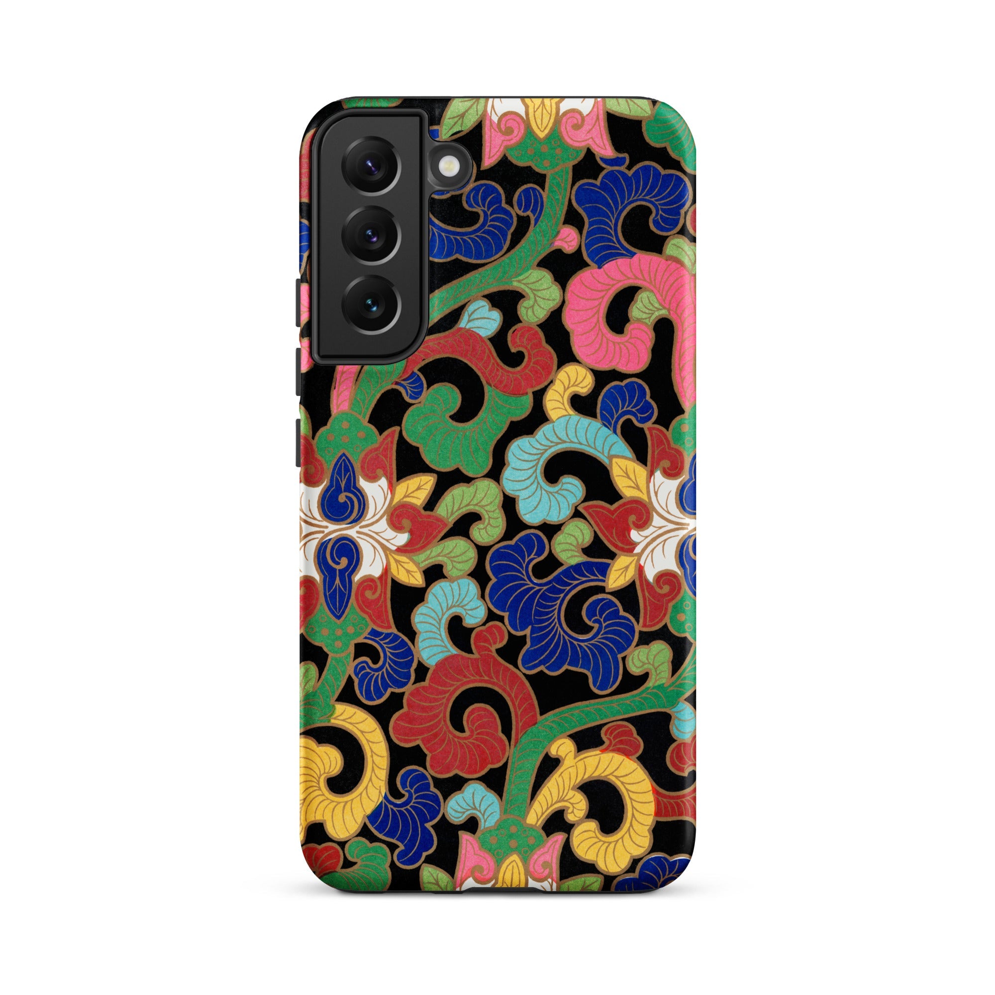 Rainbow Botanicals Owen Jones Samsung Case, Galaxy S22 Plus / Matte, Black Smartphone Case Vibrant Intricate Floral Scrollwork Pattern