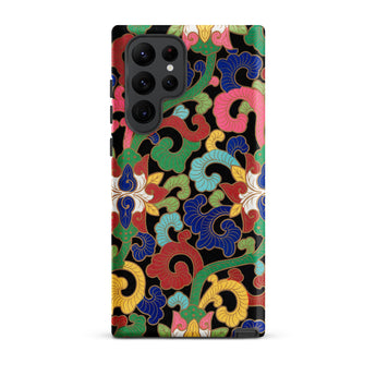 Rainbow Botanicals - Owen Jones Samsung Case, Galaxy S22 Ultra / Matte, Smartphone Case Vibrant Ornate Floral Scroll Pattern Black