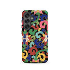 Rainbow Botanicals Owen Jones Samsung Case, Galaxy S25 / Matte, Smartphone Colorful Intricate Floral Scrollwork Design Black Case