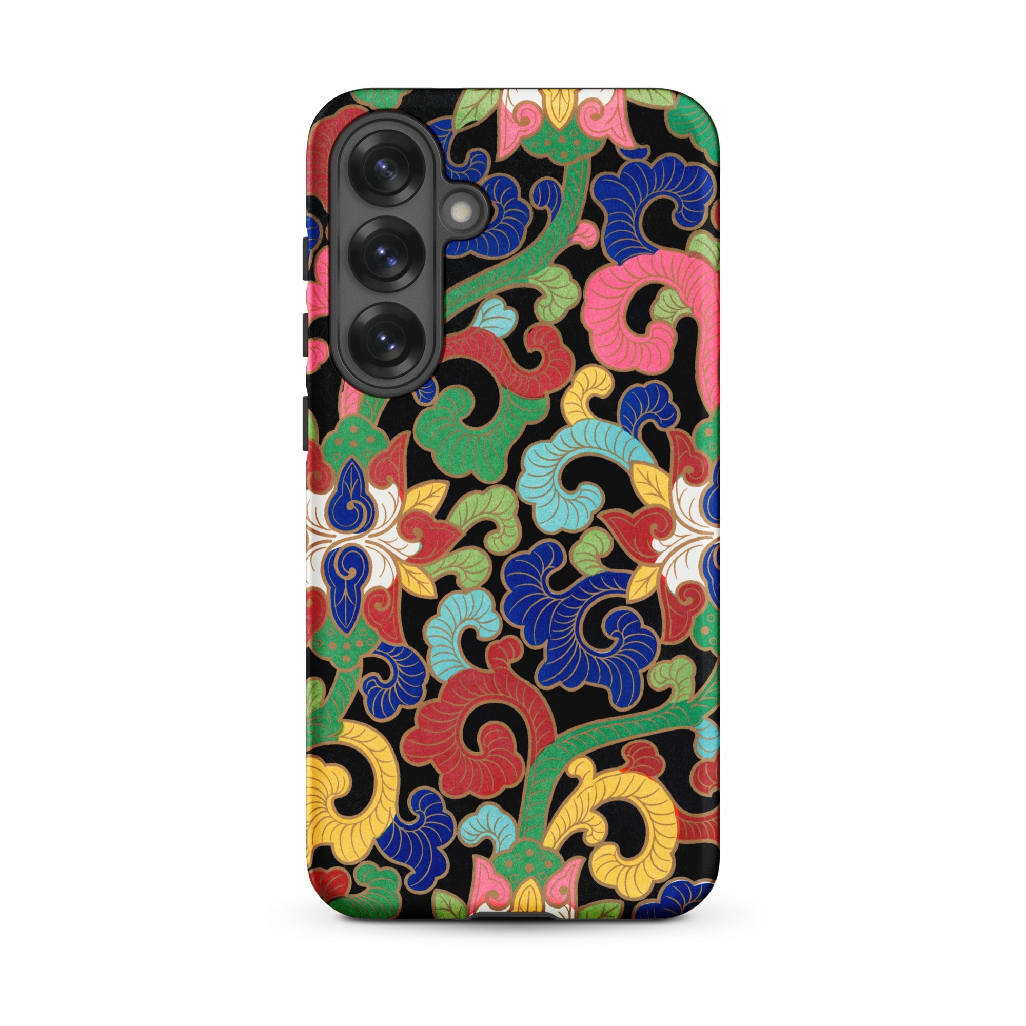 Rainbow Botanicals Owen Jones Samsung Case, Galaxy S25 Plus / Matte, Black Smartphone Vibrant Multicolored Floral Patterned Case