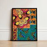 Vibrant Butterfly-themed Framed Art Print Bold Colorful Patterns Seguy Pochoir, Chromatic Exuberance