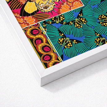 Vibrant Butterfly-themed Art Print Sleek White Frame Seguy Pochoir, Chromatic Exuberance