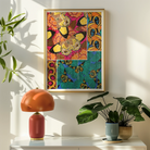 Rainbow Butterflies E.a. Seguy Pochoir Art Print, Colorful Framed Artwork Vibrant Tropical Patterns Motifs