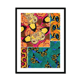 Rainbow Butterflies - E.a. Seguy Pochoir Art Print, Framed Artwork Vibrant Butterfly Tropical Leaf Patterns Color