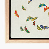 Rainbow Butterflies - Kamisaka Sekka Art Print / Canvas Framed Artwork Collection Colorful Intricately Designed, Sekka’s, Japan’s