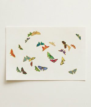 Sheet Paper Collection Colorful Intricately Designed Butterfly Stickers Kamisaka Sekka, Sekka’s Rainbow Butterflies, Japan’s Tumultuous