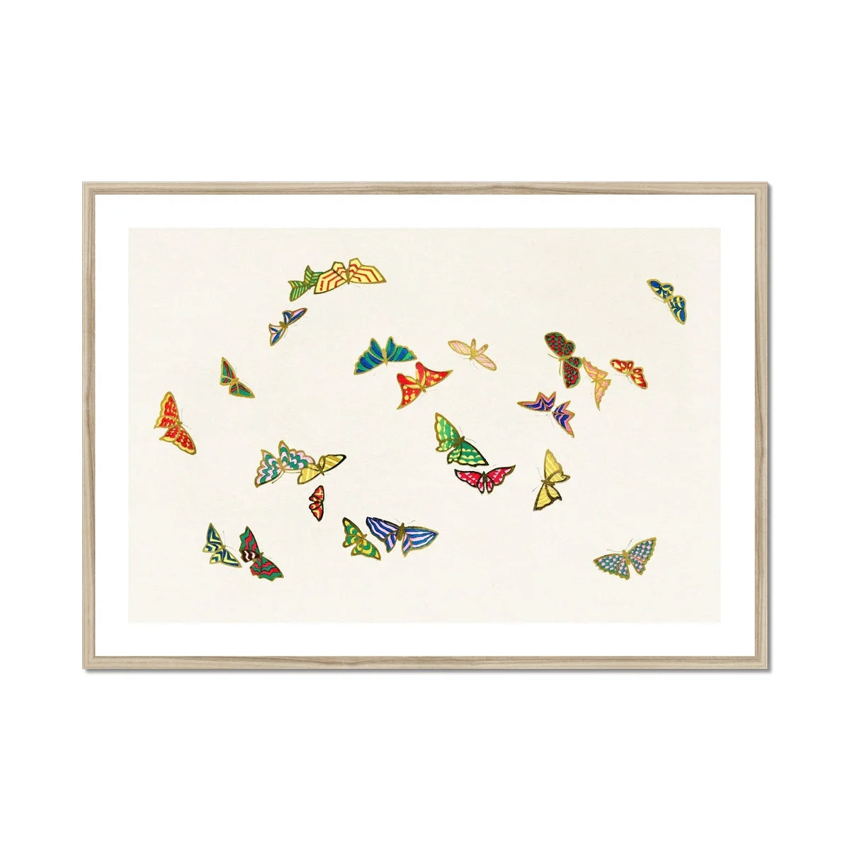 Rainbow Butterflies - Kamisaka Sekka Art Print