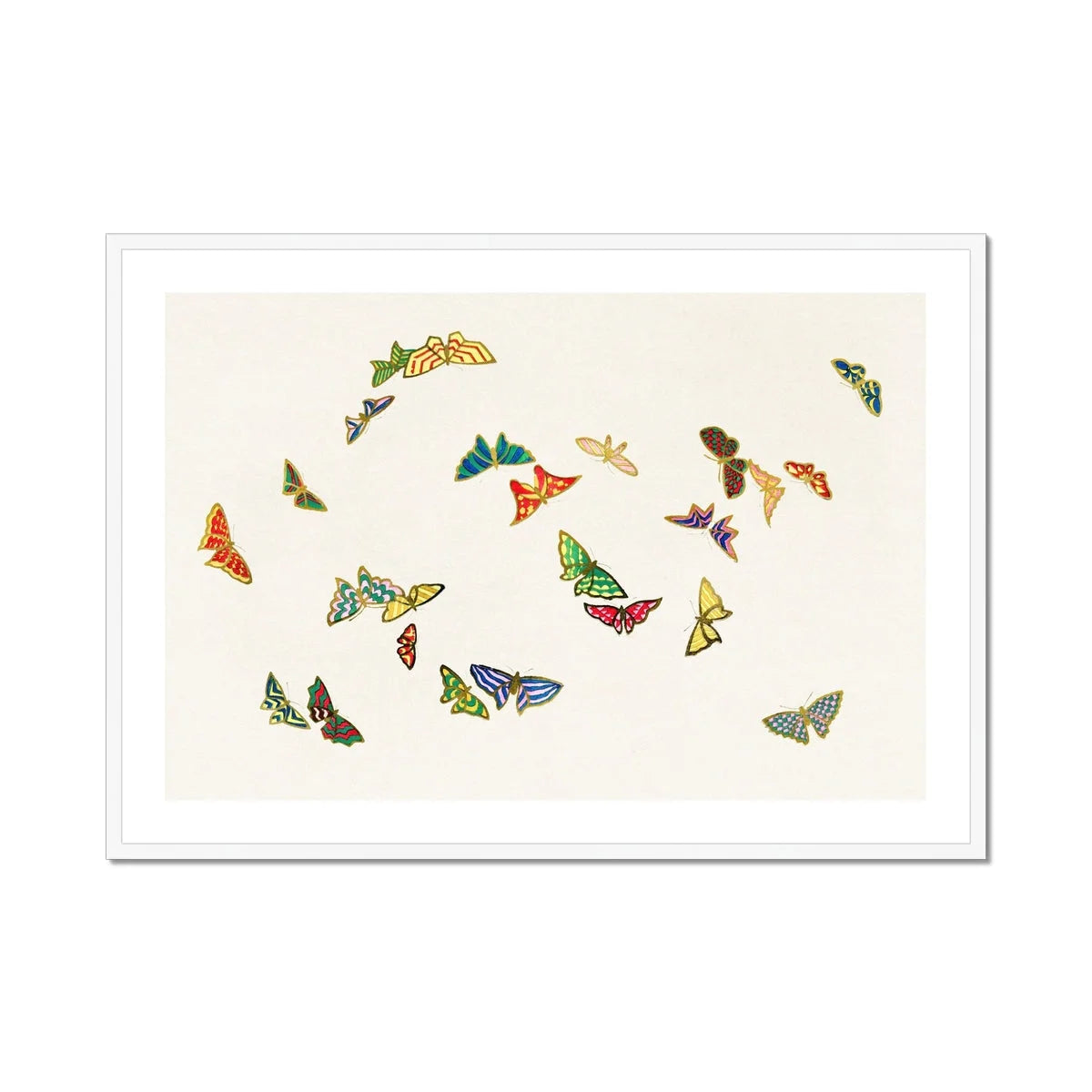 Rainbow Butterflies - Kamisaka Sekka Art Print