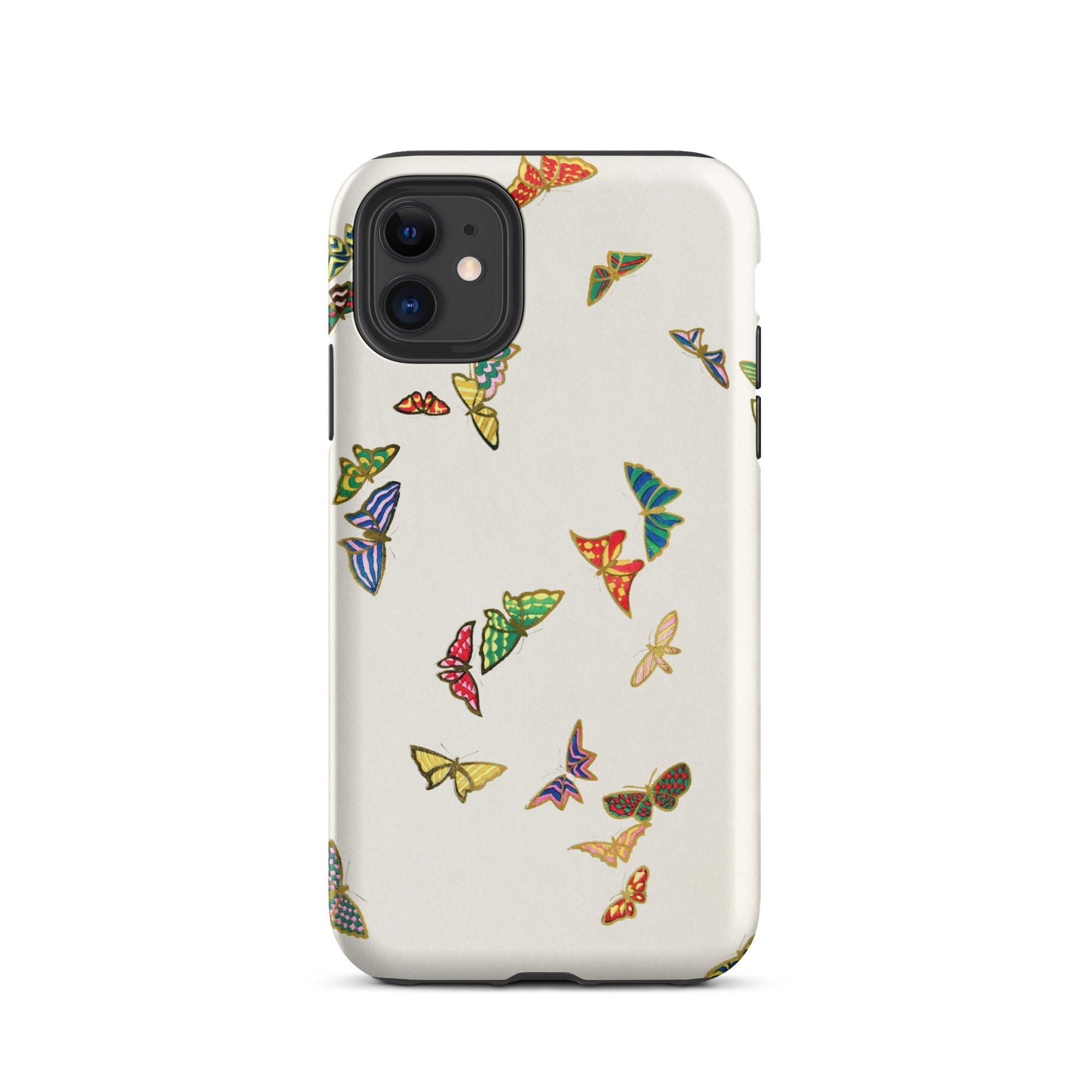 Rainbow Butterflies Kamisaka Sekka Iphone Case, 11 / Matte, Butterfly Patterned Phone Case