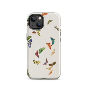 Rainbow Butterflies - Kamisaka Sekka Iphone Case, 13 / Matte, Butterfly-patterned Phone Case