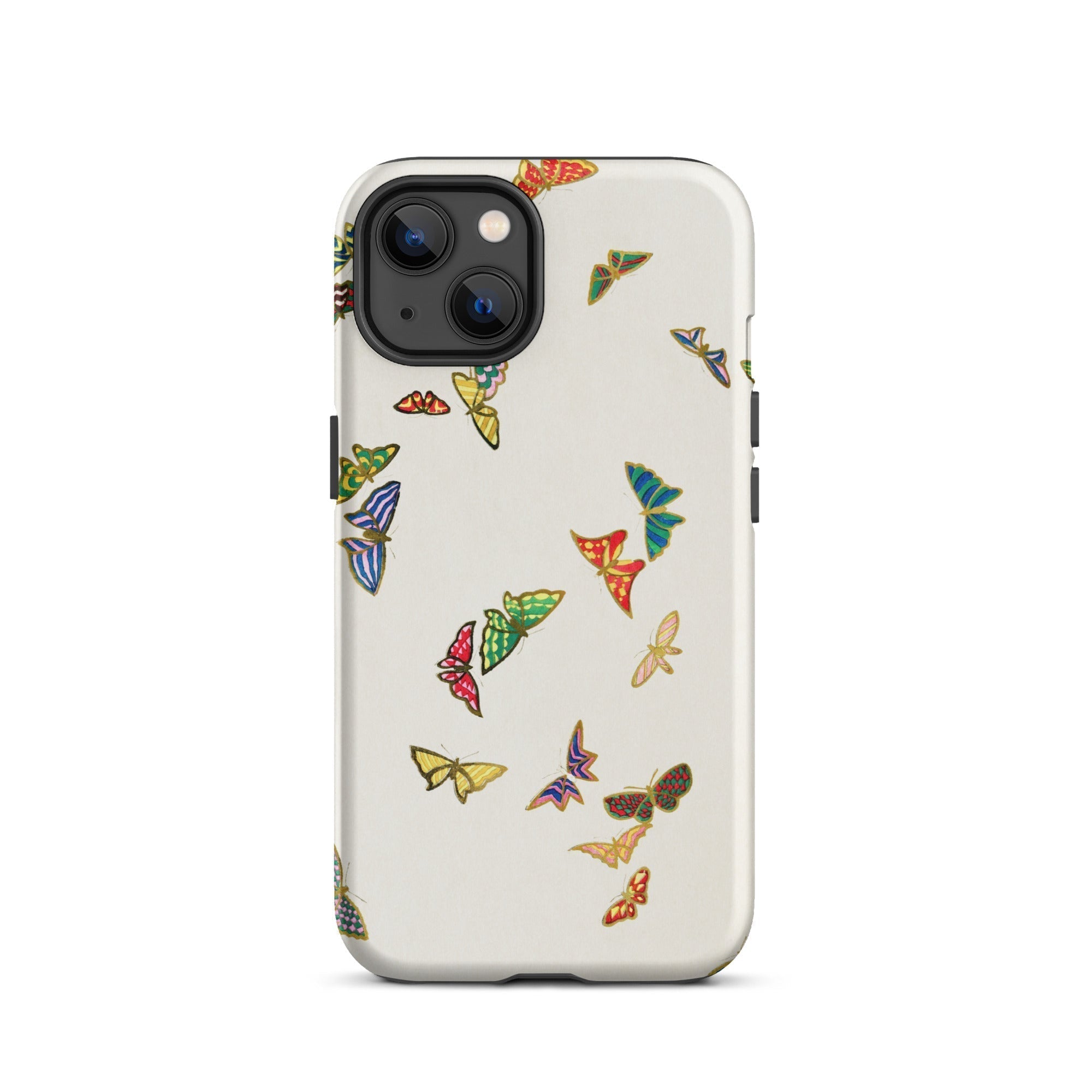 Rainbow Butterflies - Kamisaka Sekka Iphone Case, 13 / Tough Phone, Butterfly-patterned Phone Case