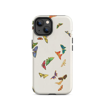 Rainbow Butterflies - Kamisaka Sekka Iphone Case, 14 / Matte, Butterfly-patterned Phone Case