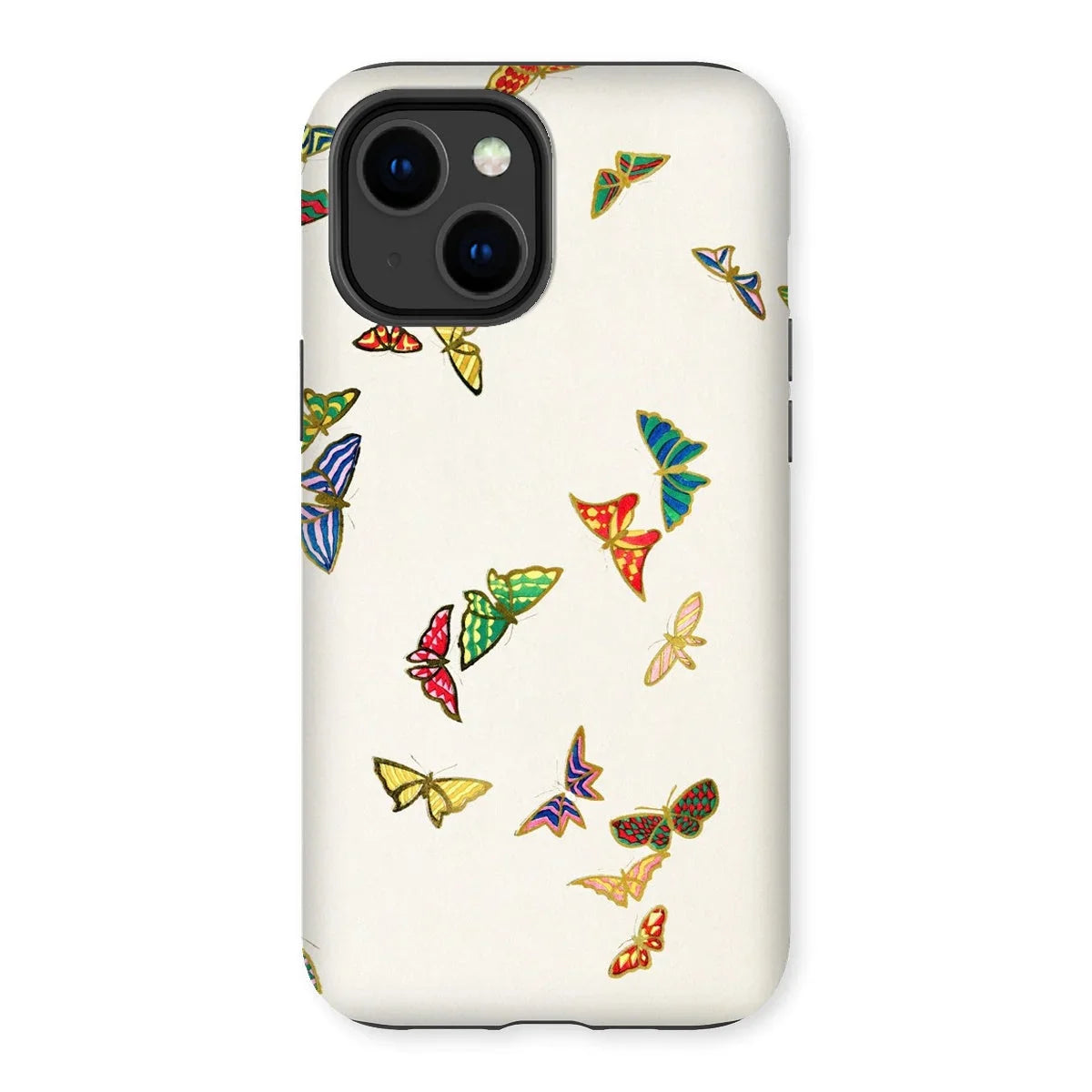 Rainbow Butterflies - Kamisaka Sekka Iphone Case, 14 Plus / Matte, Iphone Case Colorful Butterfly Pattern