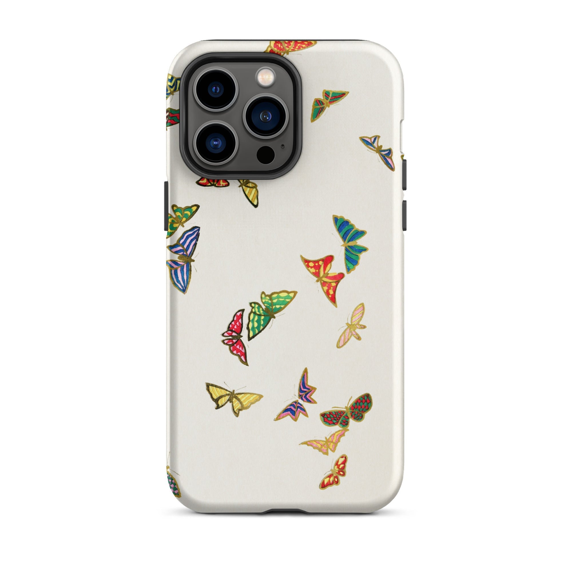 Rainbow Butterflies - Kamisaka Sekka Iphone Case, 14 Pro Max / Matte, Butterfly-patterned Phone Case