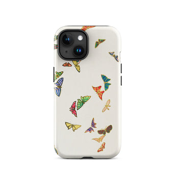 Rainbow Butterflies - Kamisaka Sekka Iphone Case, 15 / Matte, Butterfly-patterned Phone Case