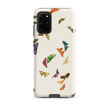 Rainbow Butterflies - Kamisaka Sekka Phone Case Samsung Galaxy S20 Plus / Matte Vibrant Multi-colored Butterfly Pattern Adorns Off-white