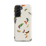 Rainbow Butterflies - Kamisaka Sekka Phone Case Samsung Galaxy S21 Fe / Matte Vibrant Multicolored Butterfly Pattern Adorns Off-white