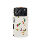 Rainbow Butterflies - Kamisaka Sekka Phone Case Iphone 17 Pro / Matte White Butterfly-patterned Phone Case Colorful Butterflies Black