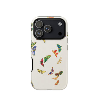 Rainbow Butterflies - Kamisaka Sekka Phone Case Iphone 17 Pro / Matte White Butterfly-patterned Phone Case Colorful Butterflies Black