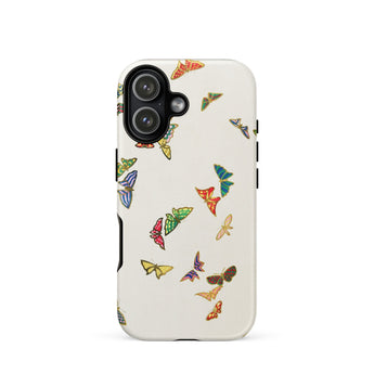 Rainbow Butterflies - Kamisaka Sekka Phone Case Iphone 17 / Matte White Butterfly-patterned Phone Case Colorful Butterflies Textured Finish