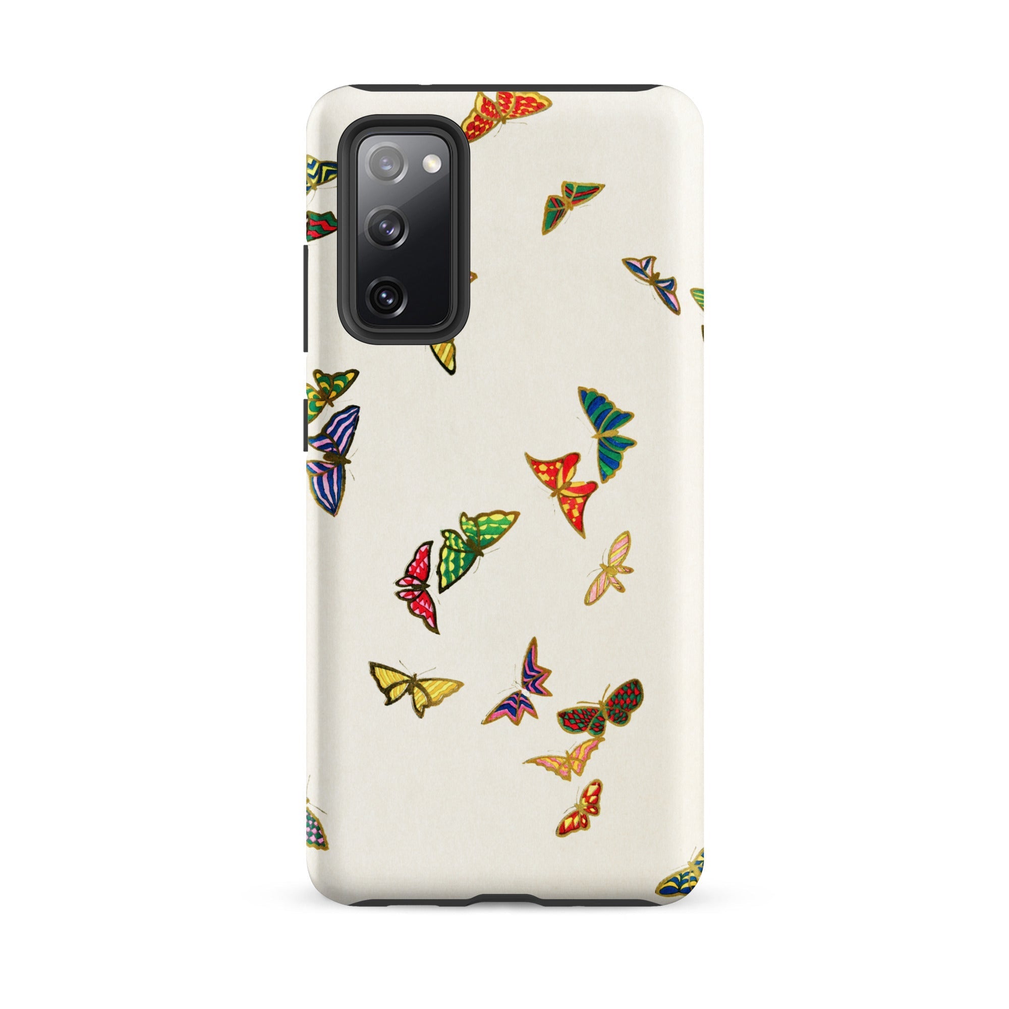 Rainbow Butterflies Kamisaka Sekka Samsung Case, Galaxy S20 Fe / Matte, White Phone Case Colorful Butterfly Pattern