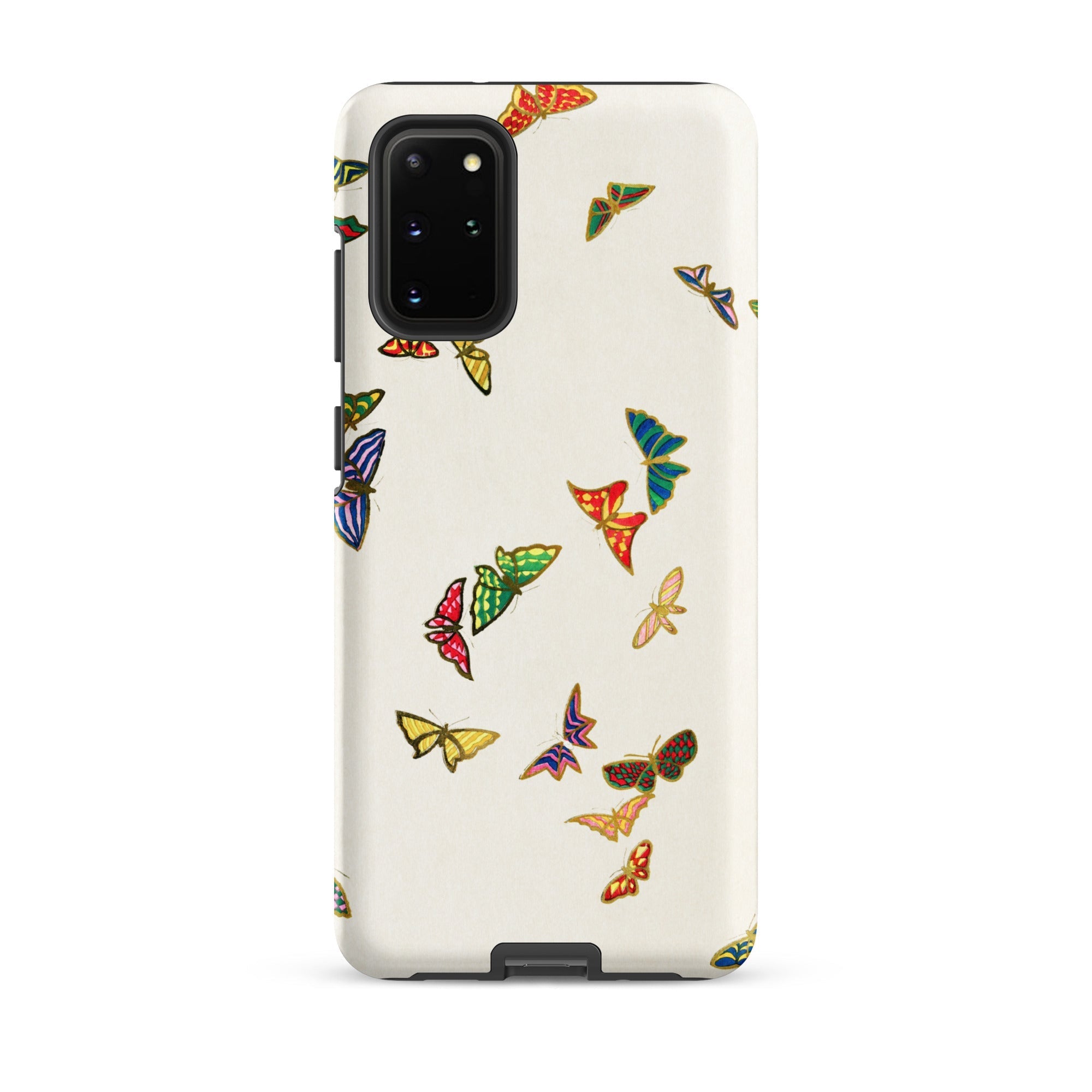 Rainbow Butterflies Kamisaka Sekka Samsung Case, Galaxy S20 Plus / Matte, White Smartphone Case Colorful Butterfly Pattern