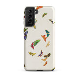 Rainbow Butterflies - Kamisaka Sekka Samsung Case, Galaxy S21 Plus / Matte, White Smartphone Case Colorful Butterfly Pattern