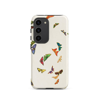 Rainbow Butterflies - Kamisaka Sekka Samsung Case, Galaxy S23 / Matte, White Phone Case Colorful Butterfly Pattern