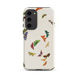 Rainbow Butterflies - Kamisaka Sekka Samsung Case, Galaxy S23 Plus / Matte, White Smartphone Case Colorful Butterfly Pattern