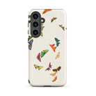 Rainbow Butterflies Kamisaka Sekka Samsung Case, Galaxy S24 Plus / Matte, White Smartphone Case Colorful Butterfly Pattern