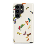 Rainbow Butterflies - Kamisaka Sekka Samsung Case, Galaxy S24 Ultra / Matte, White Smartphone Case Adorned Array Colorful Butterflies