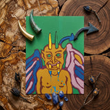 Rainbow Devil - Lanny Sommese Art Print / Canvas Vibrant Stylized Illustration Horned Figure Colorful Wings Blue Lanny Sommese Builds,