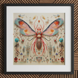 Rainbow Rover - Impression d'art sur la taxonomie des espèces extraterrestres, 12x12’’ / 31x31cm / Cadre noir / Passe-partout de 2’’, Affiches Impressions & Œuvres Visuelles, Toby Leon