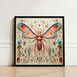 Vibrant Intricately Detailed Papercraft Insect Sculpture Translucent Wings Rainbow Rover, Alien Species Taxonomy, Xenobiological Artistry