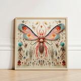 Vibrant Intricately Detailed Papercraft Insect Sculpture Translucent Wings Rainbow Rover, Alien Species Taxonomy, Xenobiological Artistry