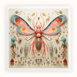 Rainbow Rover - Surreal Alien Taxonomy Art Print / Canvas Colorful Stylized Insect Large Wings Intricate Anatomical Rainbow Rover, Alien
