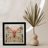 Rainbow Rover - Surreal Alien Taxonomy Art Print / Canvas Framed Artwork Colorful Symmetrical Butterfly-like Insect Design Intricate