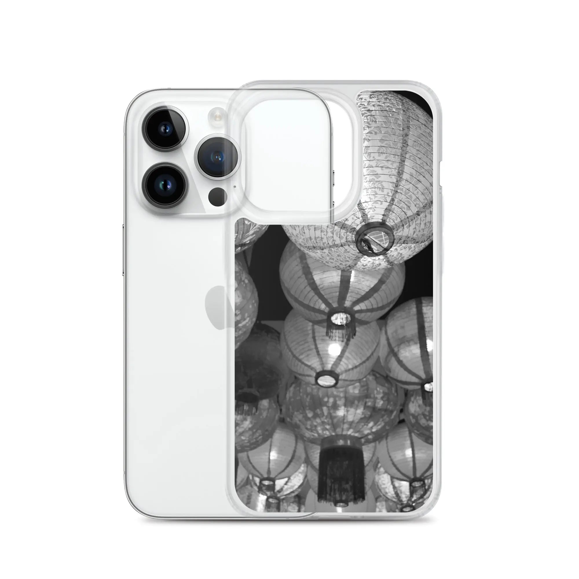 Raise The Red Lanterns - Designer Travels Art Iphone Case - Black And White - Iphone 14 Pro - Mobile Phone Cases