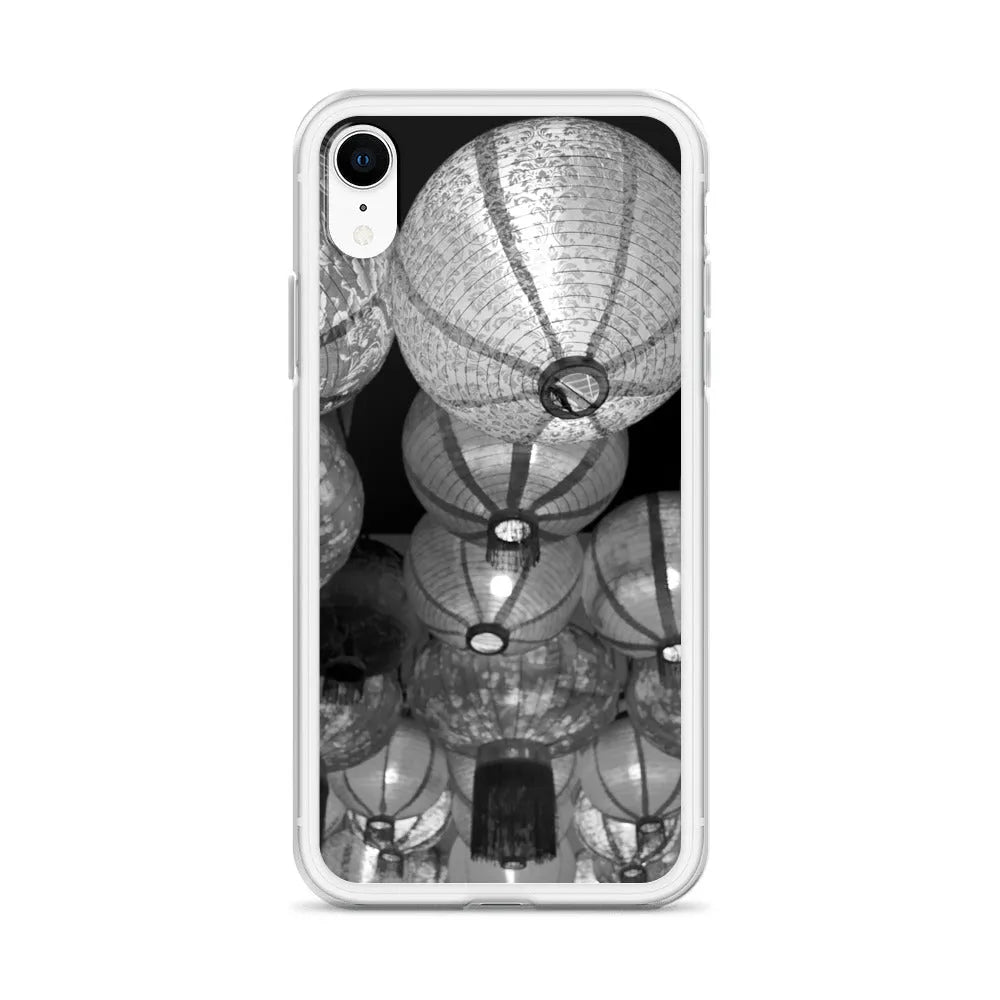 Raise The Red Lanterns - Designer Travels Art Iphone Case - Black And White - Iphone Xr - Mobile Phone Cases