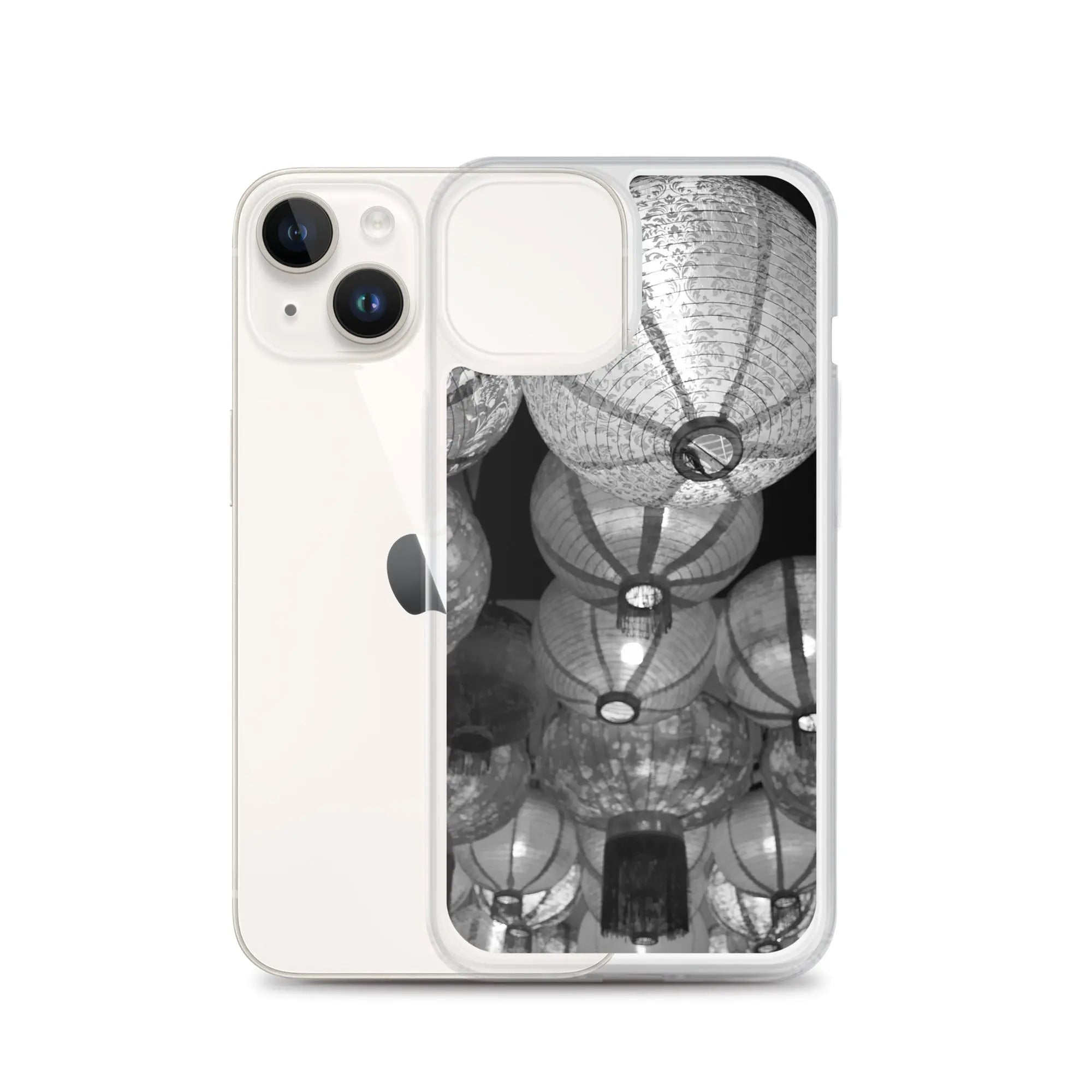 Raise The Red Lanterns - Designer Travels Art Iphone Case - Black And White - Iphone 14 - Mobile Phone Cases