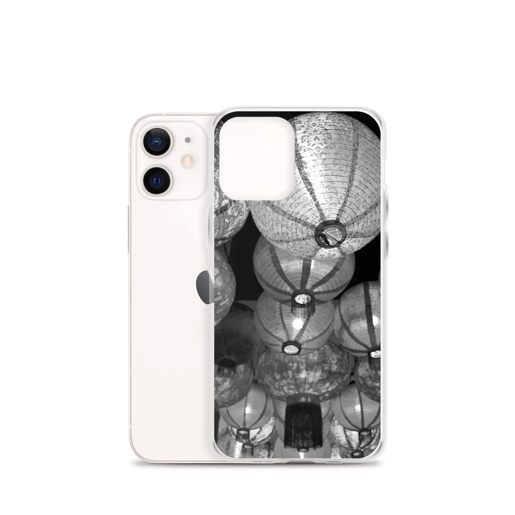 Raise The Red Lanterns - Designer Travels Art Iphone Case - Black And White - Iphone 12 Mini - Mobile Phone Cases