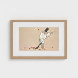 Raking - Kamisaka Sekka Meiji Woodblock Art Print / Canvas Minimalist Wooden-framed Artwork Traditional Japanese-style Illustration Figure