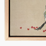 Raking - Kamisaka Sekka Meiji Woodblock Art Print / Canvas Beige Artwork Stylized Black Hand Red Maple Sekka’s, Prints