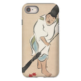 Raking - Kamisaka Sekka Rinpa Art Iphone Case, 8 / Matte, Phone Case Artistic Illustration Person Broom
