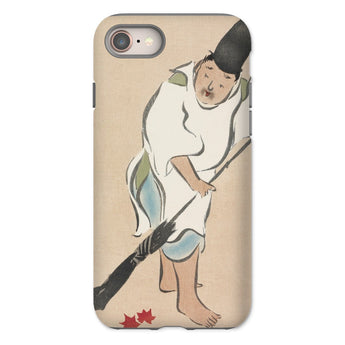 Raking - Kamisaka Sekka Rinpa Art Iphone Case, 8 / Matte, Phone Case Artistic Illustration Person Broom
