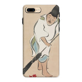 Raking - Kamisaka Sekka Rinpa Art Iphone Case, 8 Plus / Matte, Phone Case Asian-style Painting Person Red Leaves