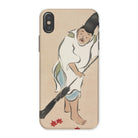 Raking Kamisaka Sekka Rinpa Art Iphone Case, x / Matte, Phone Case Illustration Person Red Leaves