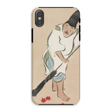 Raking - Kamisaka Sekka Rinpa Art Iphone Case, Xs / Matte, Phone Case Artistic Illustration Person Red Leaves